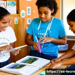 Home 22 실험적 학습의 사회적 영향력 - **A Vibrant Learning Hub: Hands-On Discovery**
Generate an image of a bustling, sunlit community...