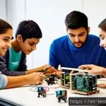 Home 19 실험적 학습의 형태와 방법론 비교 - A diverse group of young adults engaged in an active learning workshop in a modern classroom setting...