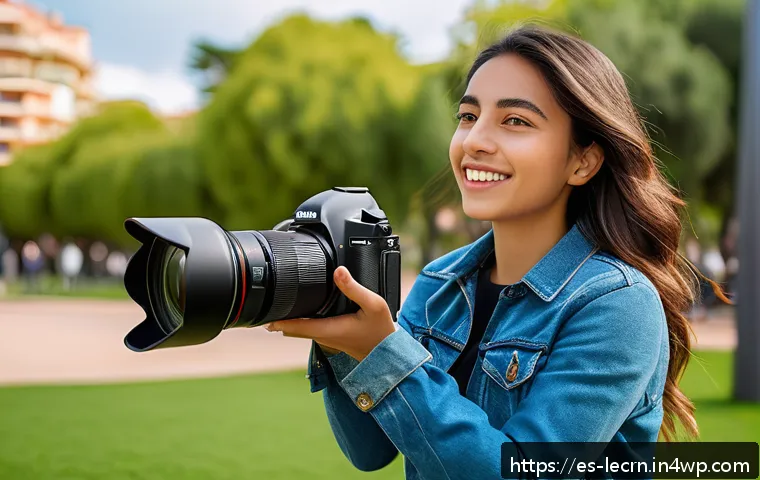 실험적 학습을 통해 얻는 동기 부여 전략 - A young Hispanic woman in casual clothing actively learning photography outdoors in a vibrant urban ...